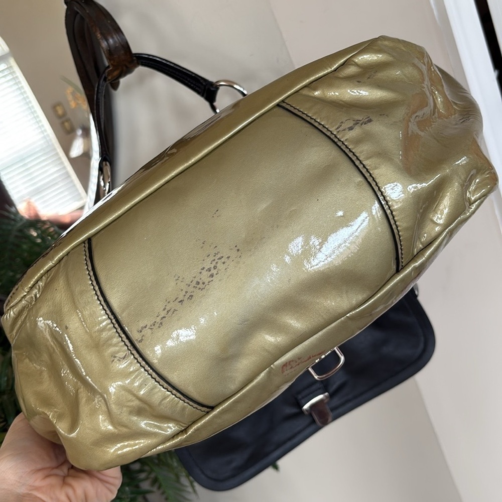 Prada Vernice Sfumato Flap Bag Spazzolato Ombre Shoulder Purse Patent Leather - Picture 7 of 16